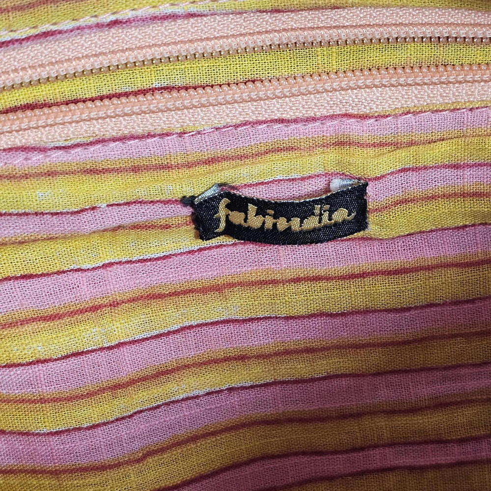 Fabindia Multi Colored Jute And Leather Tote Shoulder Bag Purse - Picture 10 of 11